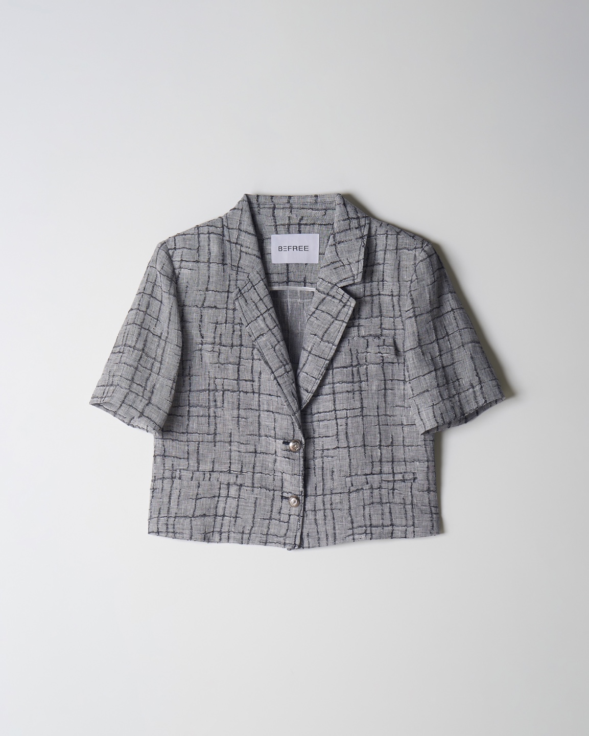 Linen Grid Blazer