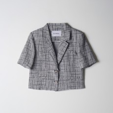 Linen Grid Blazer