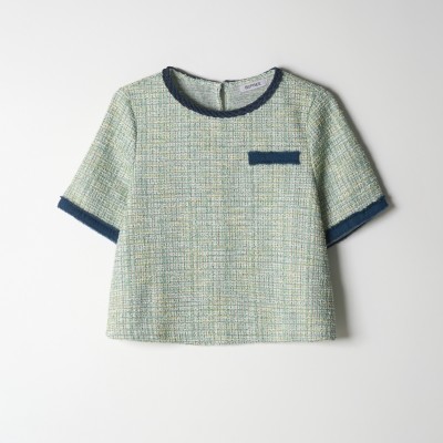 Tweed Short Sleeve Top