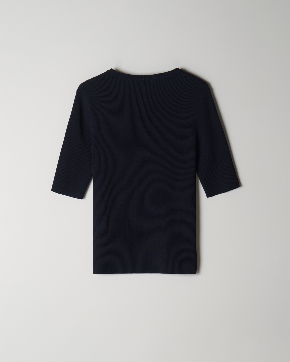 BEFREE Logo Ribbed Half Sleeve Top