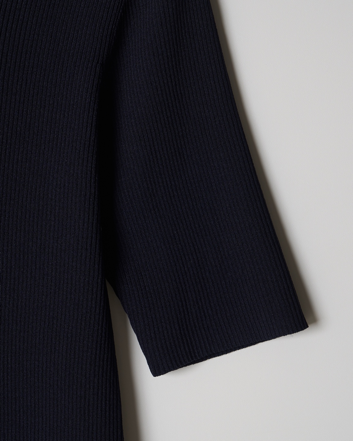 BEFREE Logo Ribbed Half Sleeve Top