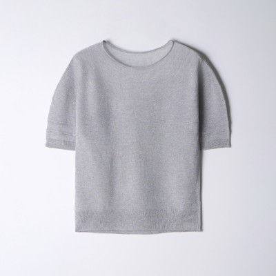 Soft Round Neck Short Sleeve Knit