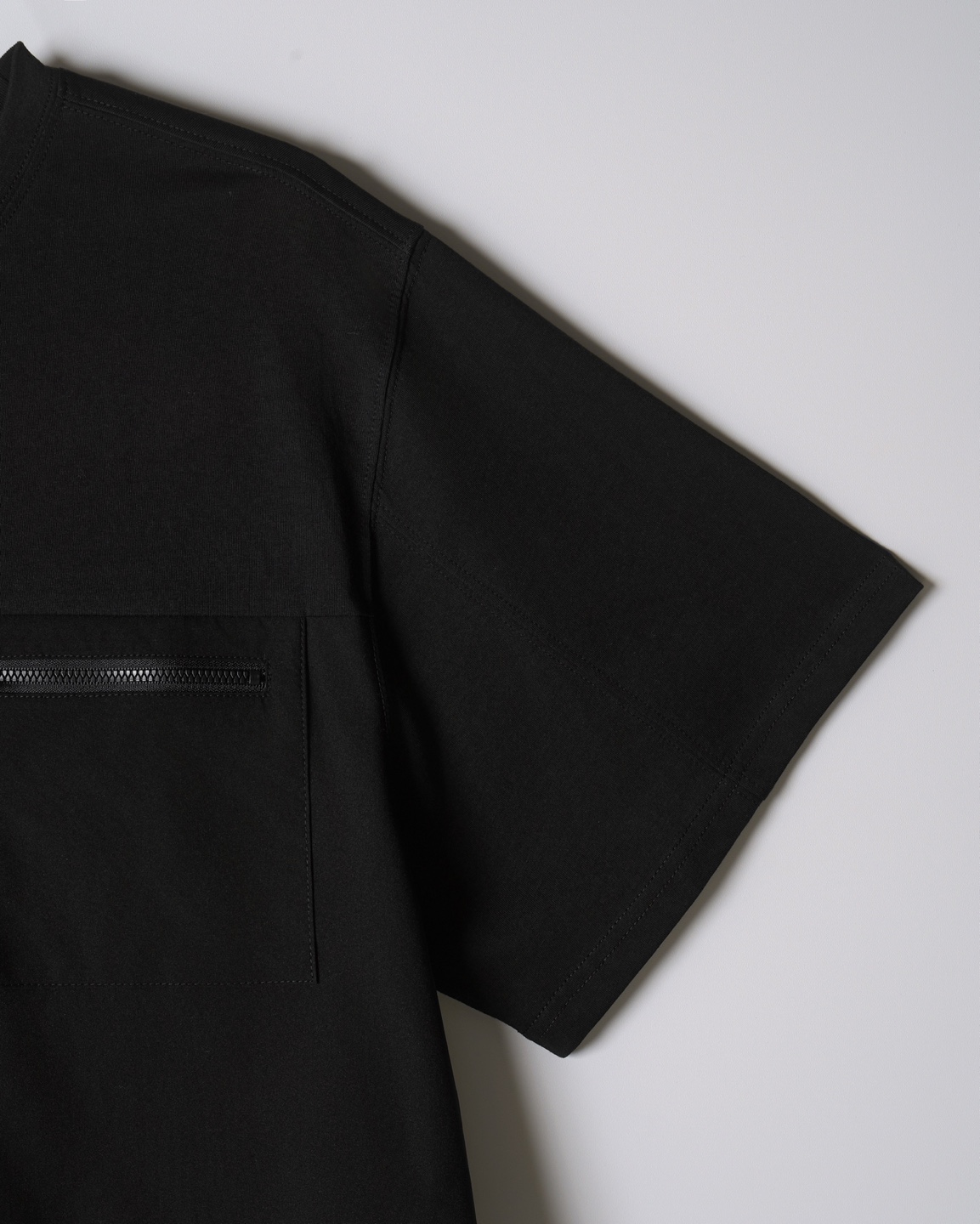 Black Contrast Panel T-Shirt