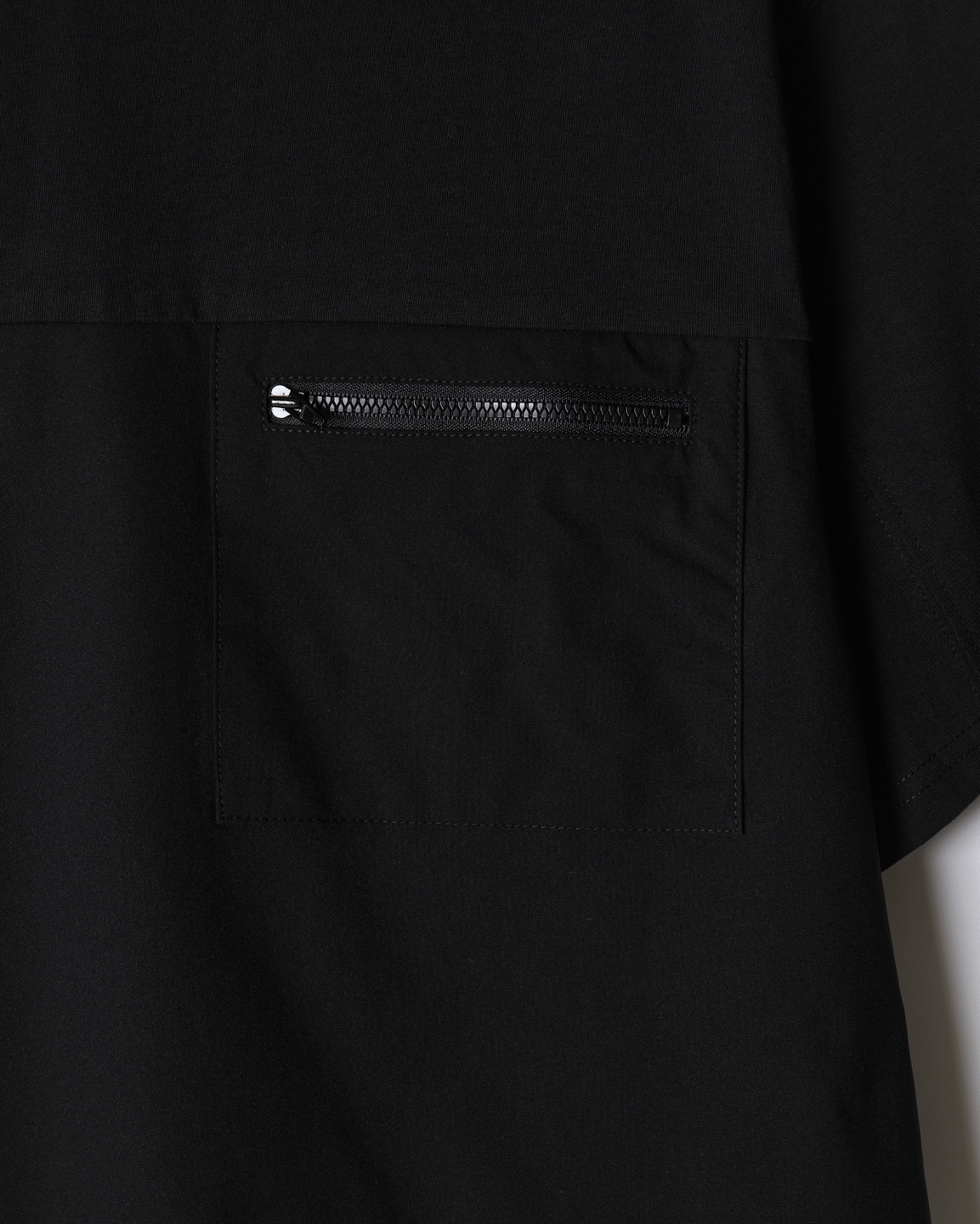 Black Contrast Panel T-Shirt