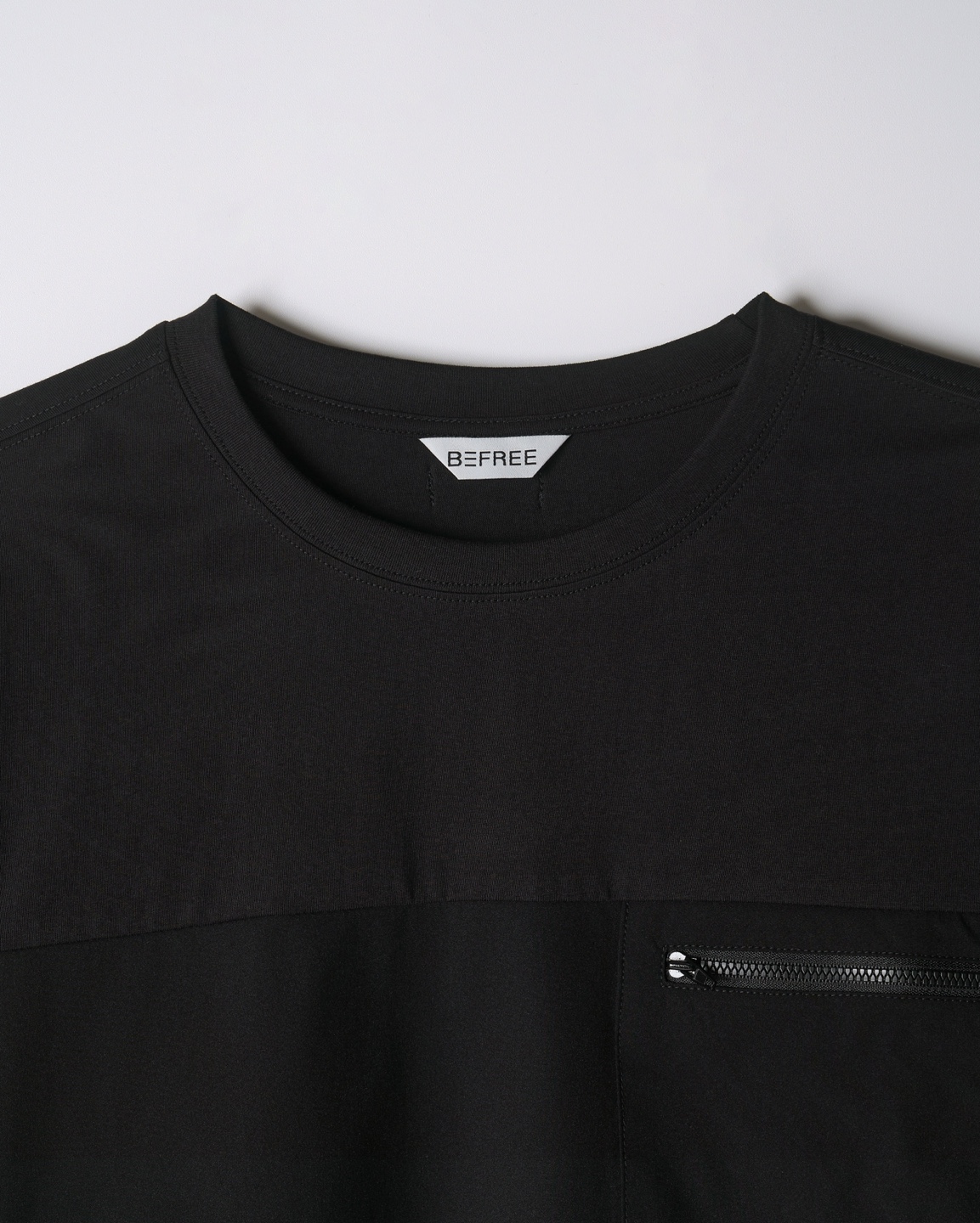 Black Contrast Panel T-Shirt