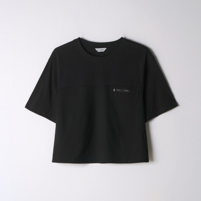 Black Contrast Panel T-Shirt