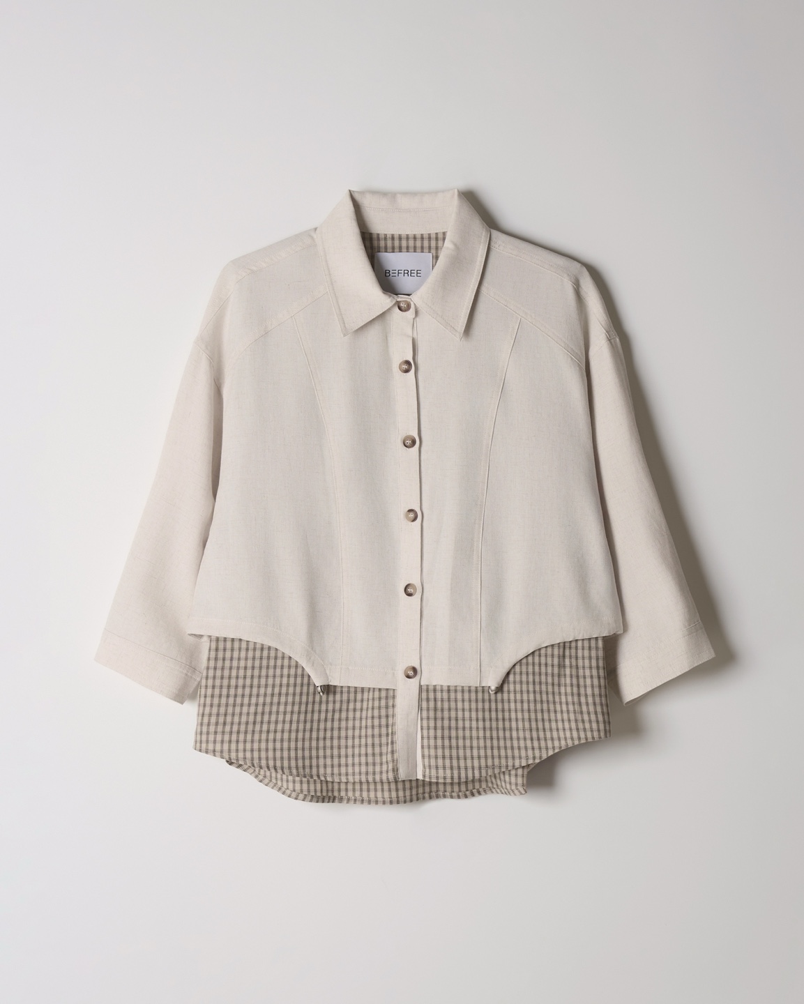 Layered Checkered Shirt Jacket