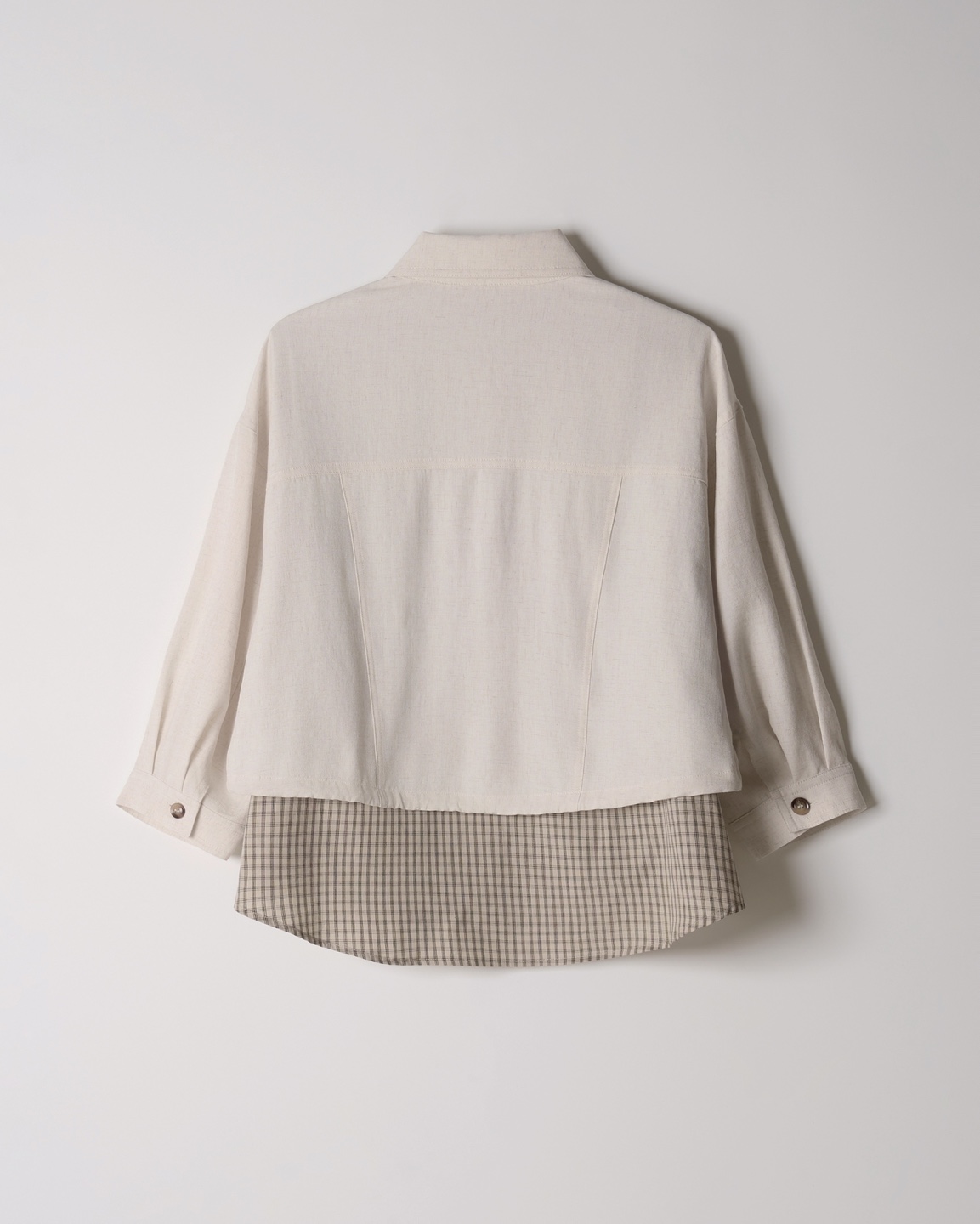 Layered Checkered Shirt Jacket