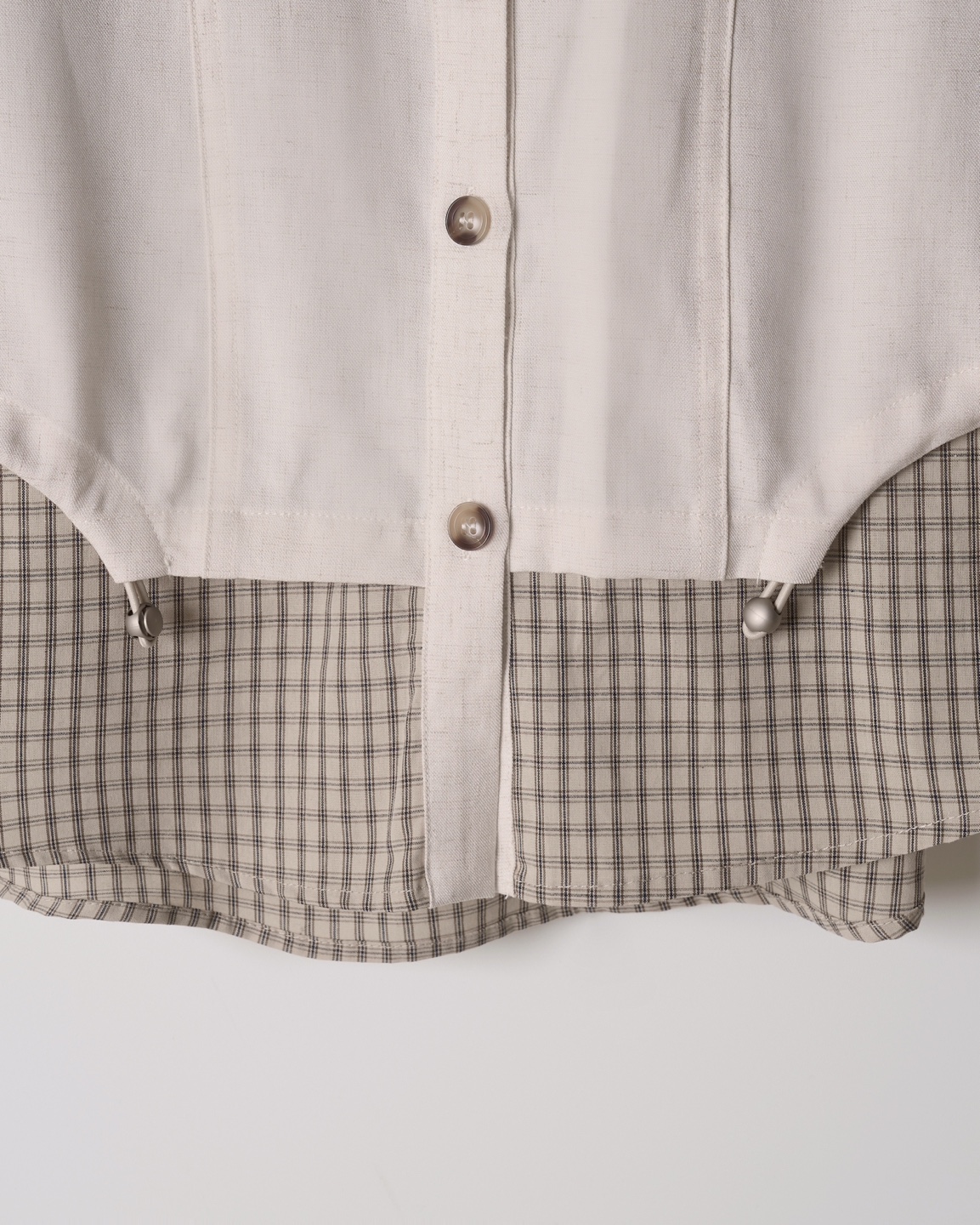 Layered Checkered Shirt Jacket