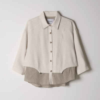 Layered Checkered Shirt Jacket