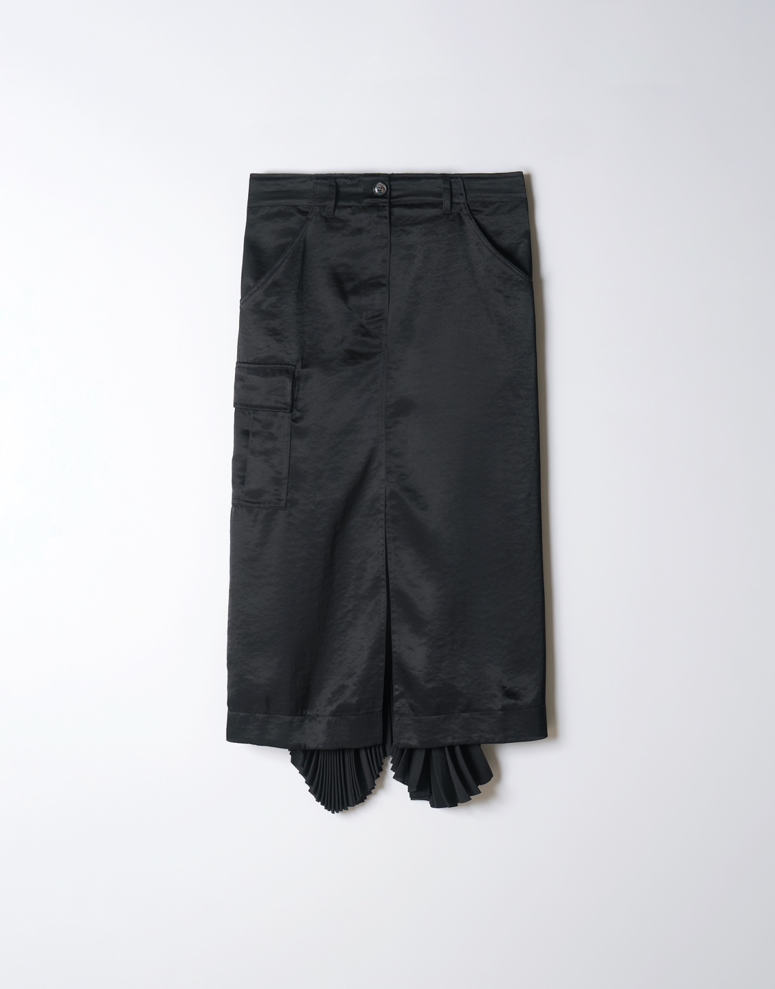 Black Pleated Layered Skirt