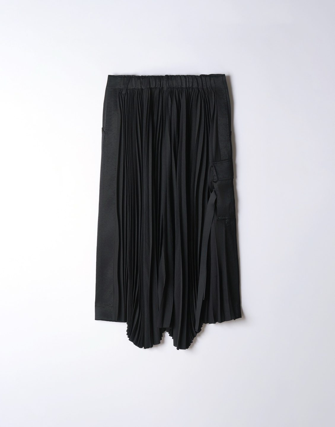 Black Pleated Layered Skirt