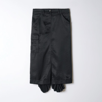 Black Pleated Layered Skirt