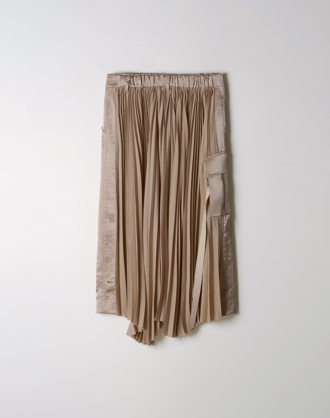 Beige Pleated Layered Skirt