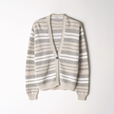 Soft Striped Knit Cardigan