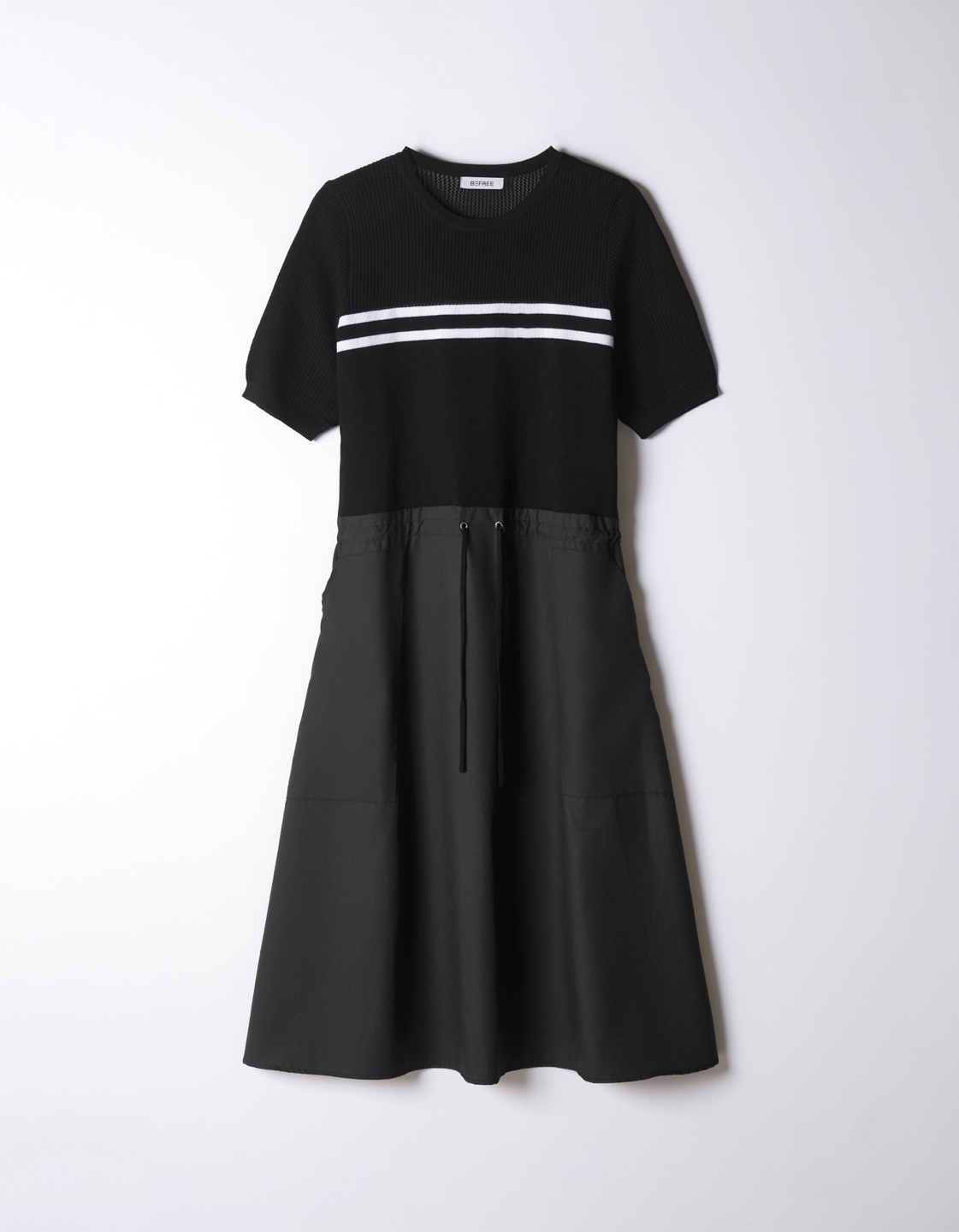 Modern Line Knit-Mix Dress